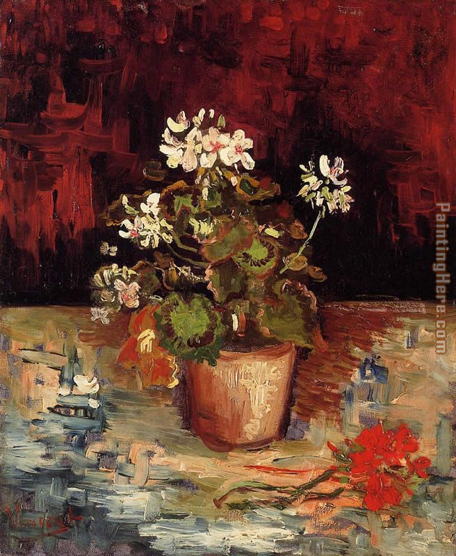 Geranium in a Flowerpot painting - Vincent van Gogh Geranium in a Flowerpot art painting